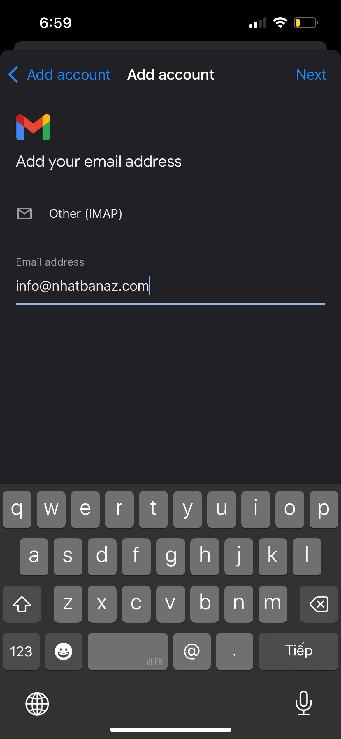 Step 3: Nhập email