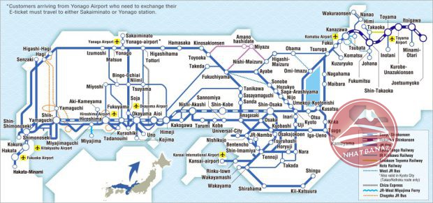 Vé tàu toàn khu vực JR-West