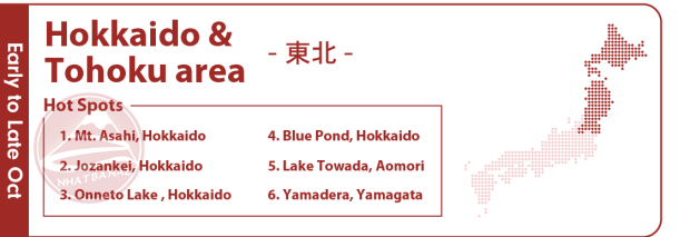Dự báo lịch lá đỏ Nhật Bản khu vực Hokkaido và Tohoku