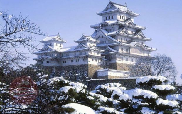 Lâu đài Osaka diễm lệ trong màn mưa tuyết