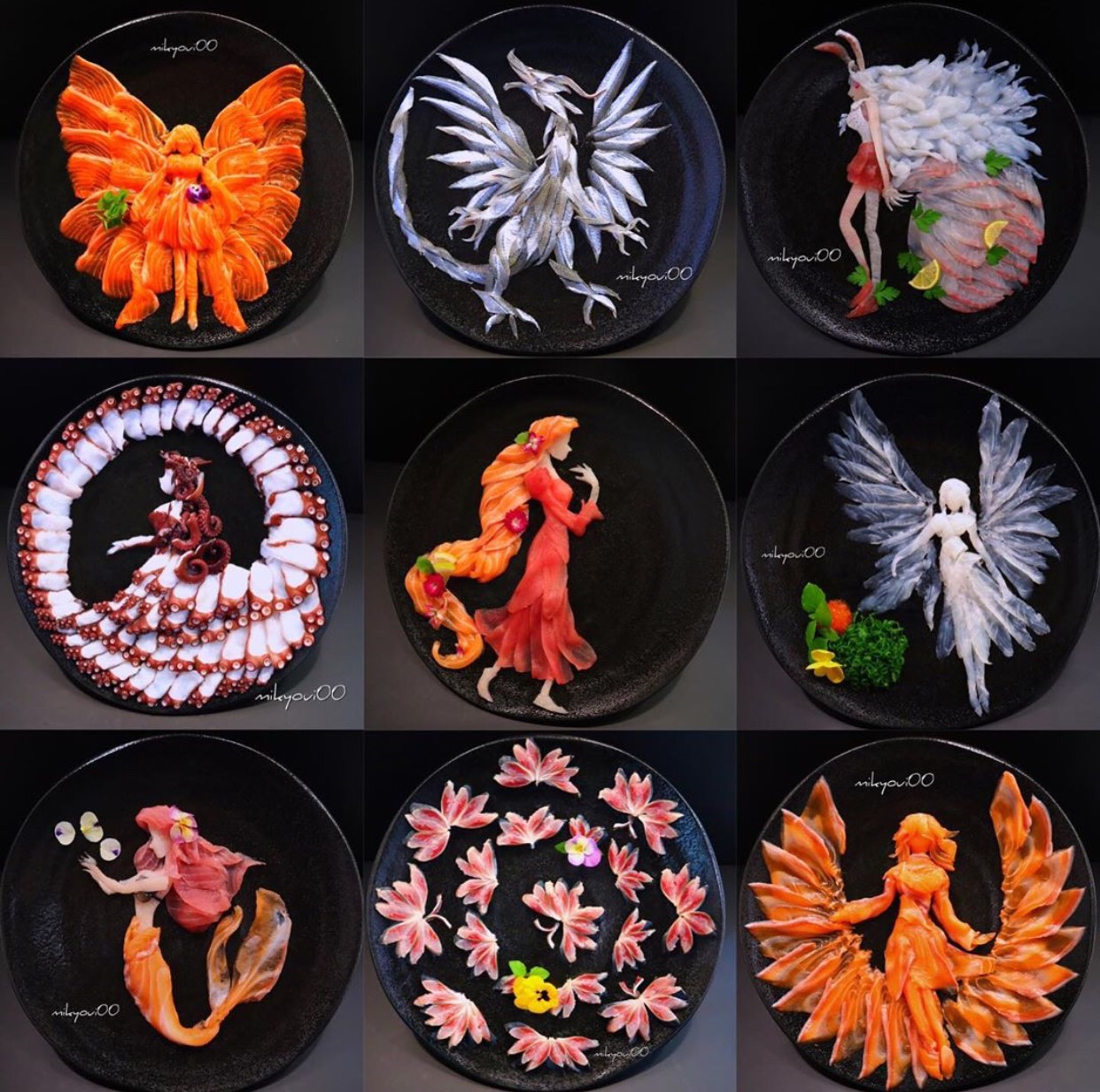Nghệ thuật Sashimi tuyệt đẹp từ những lát cá