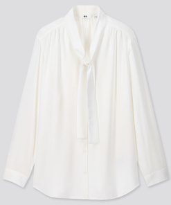 Áo cánh Rayon Uniqlo dài tay thắt nơ